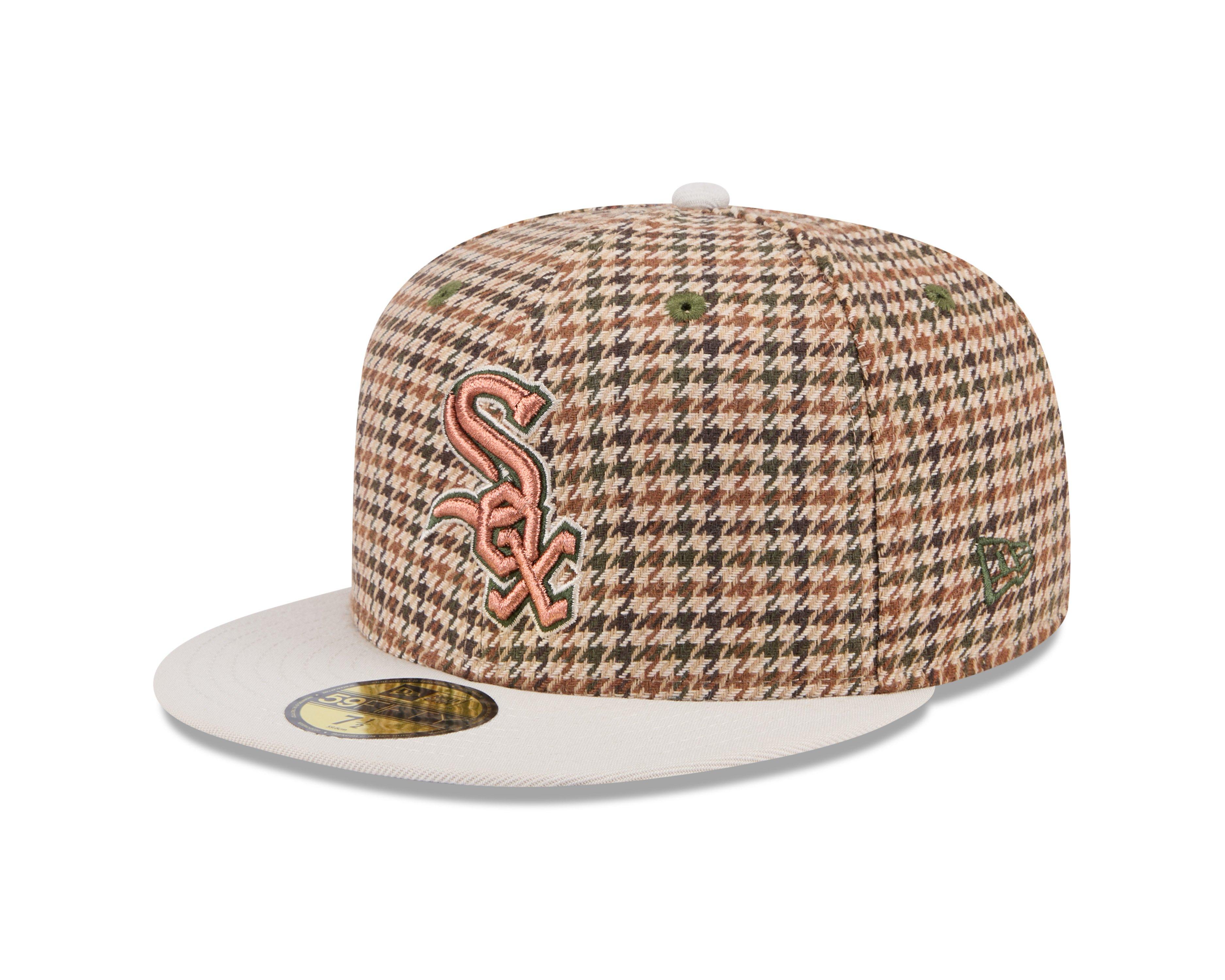 New Era Chicago White Sox 59FIFTY Houndstooth Fitted Cap-Brown